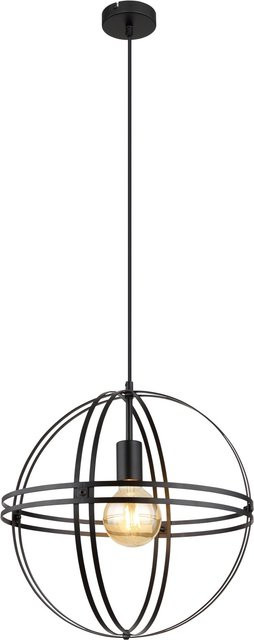 Globo Pendelleuchte 1-flammig Schwarz Matt, rund, Metall, Durchmesser: 40 cm, Höhe: 120 cm - Bild 1
