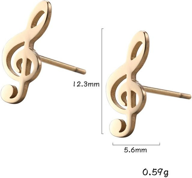 YULIN Steckohrringe Set Edelstahl, Gold, Damen, Verspielt - Bild 1