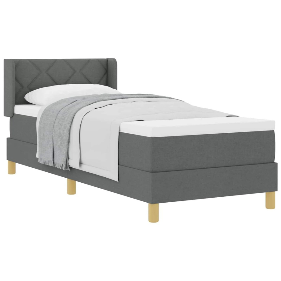 vidaXL Boxspringbett mit Matratze in Dunkelgrau, B/T/H: 80 x 200 x 83 cm - Bild 2