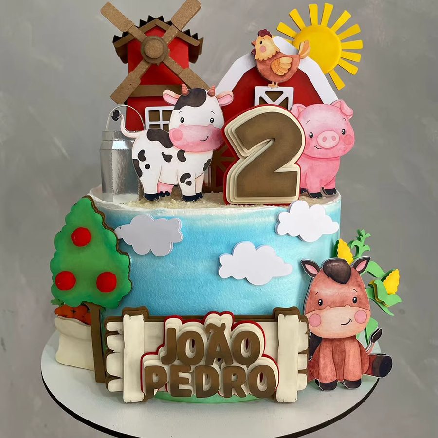 Tissy Bauernhof Tier Anhänger aus Papier für Kinder Geburtstag Party Dekoration in Mehrfarbig - Bild 3