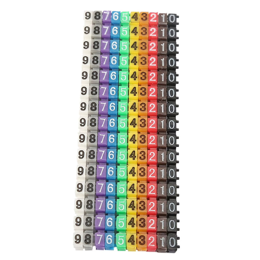 Qiilu Digitale Kabelmarkierung für Draht und Rohr, 150 Stück, Mehrfarbig, 1,5 mm² - Bild 4