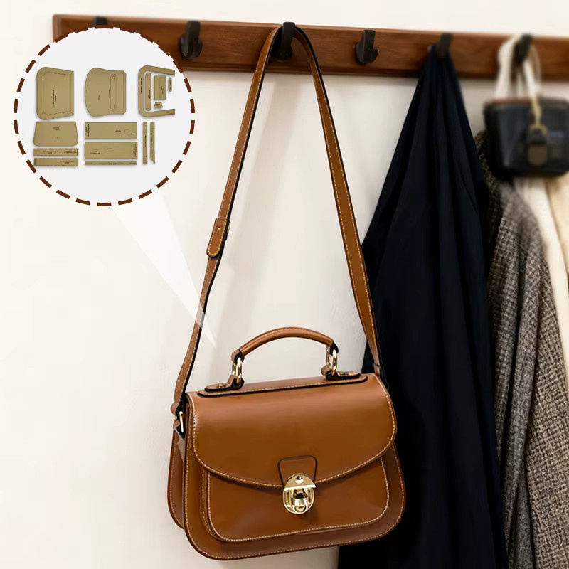 YOMDID 15er Set DIY Handtaschen Vorlagen aus Kraftpapier für handgemachte Umhängetaschen und Lederhandwerk in Braun - Bild 2