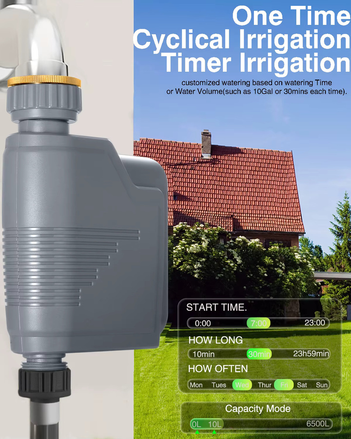 Tuya Smart Zigbee Bewässerungs-Timer IHOMECAM mit integriertem Wasserfluss-Recorder und Flow-Control in Grau - Bild 4