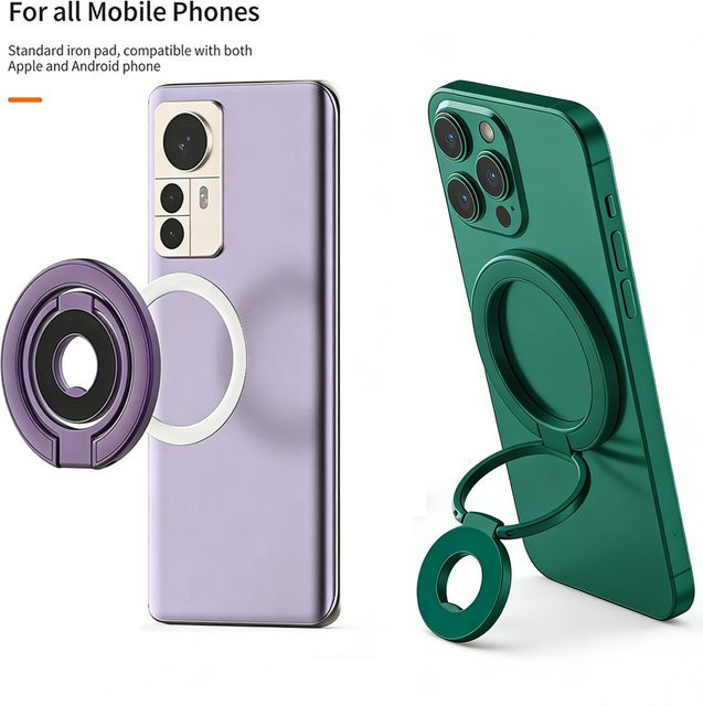 HTHwish Magnetischer Telefonständer in Weiß, faltbarer Doppelseitiger Desktop-Halter für freihändige Nutzung - Bild 1