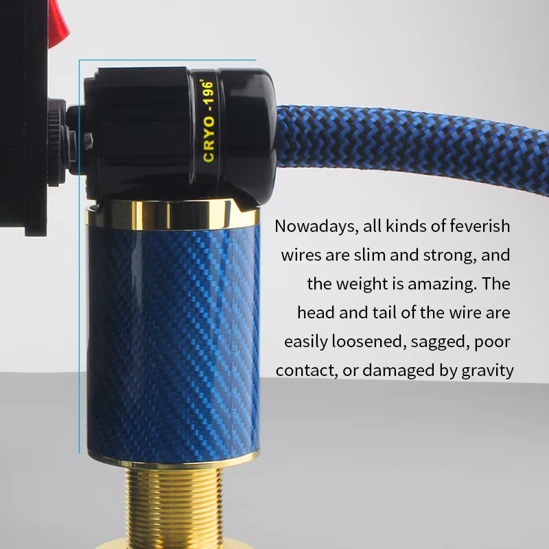 YYAUDIO HiFi Audio Kabelhalterung aus reinem Kupfer in Gold, einstellbare Stoßdämpfer-Fußnägel für Verstärker und Power-Kabel - Bild 3