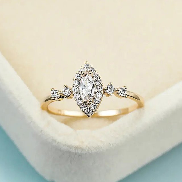 Huitan Mode Ringe, Zirkonia, Gold, Damen - Bild 1