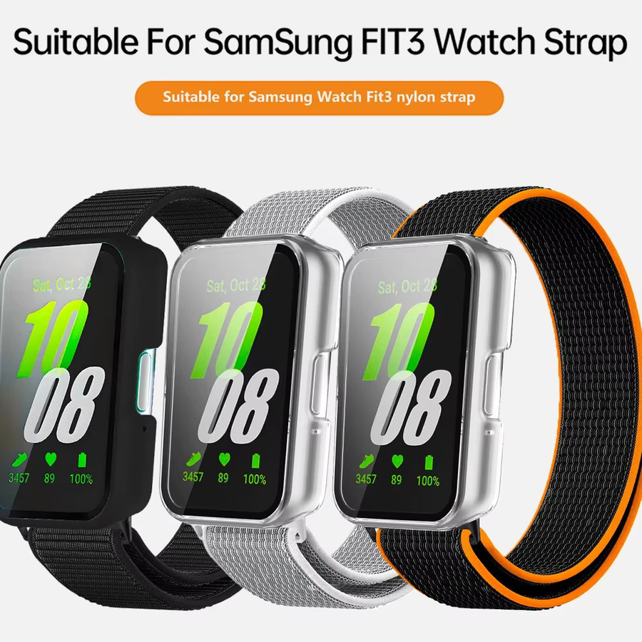OAKCHARM Uhrenzubehör, Schutzhülle aus TPU + Band für Samsung Galaxy Fit 3, Nylon-Schlaufenband, Unisex - Bild 5
