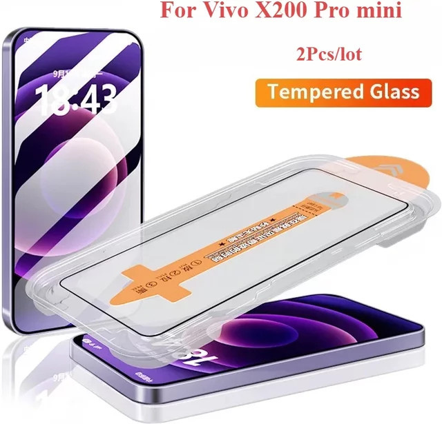 2 Stück HD-Hartglas Displayschutzfolie für Vivo X200 Pro Mini 6,31 Zoll, transparent, inklusive Installationswerkzeug und Staubschutz - Bild 1