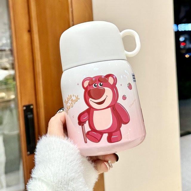 Isolierte Lunchbox aus Edelstahl mit Besteck, Eintopfbecher für Reis und Suppen, 500 ml, Farben: Rot und Weiß - Bild 1