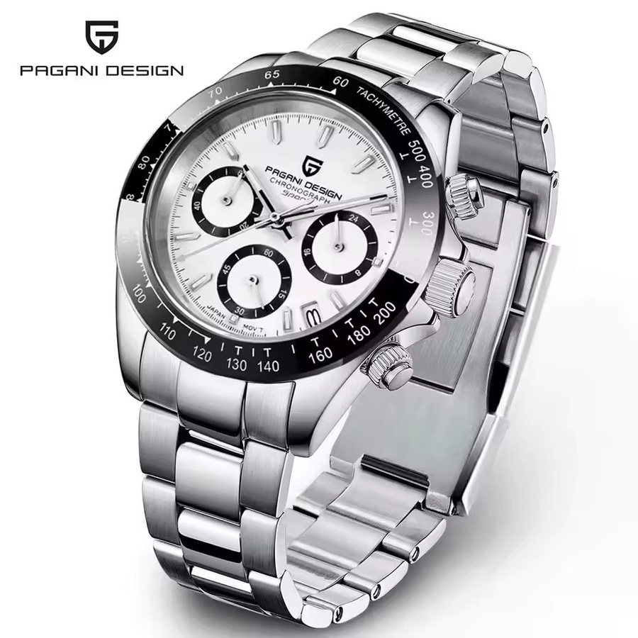 PAGANI DESIGN Chronograph, Quarz, Edelstahl, Schwarz, Herren - Bild 4