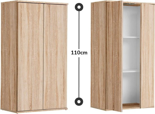 mokebo Midischrank in Braun als schlanker Mehrzweckschrank mit Regalböden für Büro, Schlafzimmer oder Flur, B/T/H: 60 x 34 x 110 cm - Bild 1