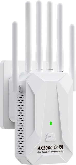 Meiteai-All WiFi 6 Repeater Dualband 3000Mbps WLAN-Verstärker in Weiß mit LAN-Anschluss - Bild 1
