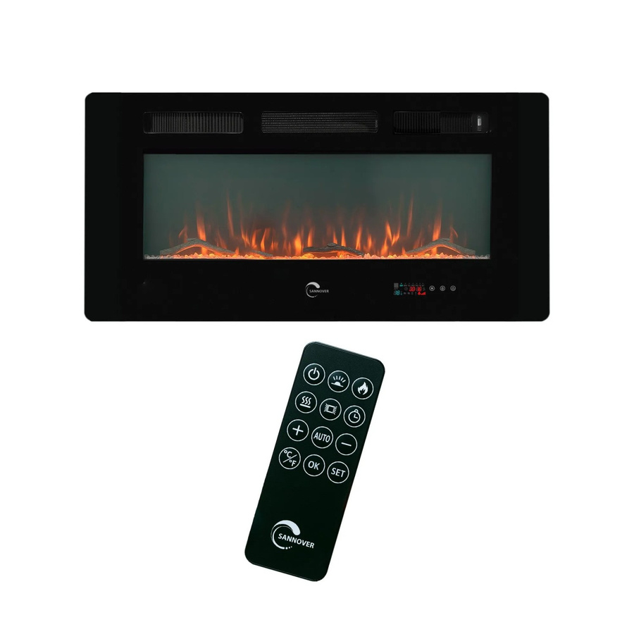 Sannover Elektrokamin Valtaia Plat mit LED-Flammeneffekt in Schwarz, Breite: 102 cm, 2000 W - Bild 2