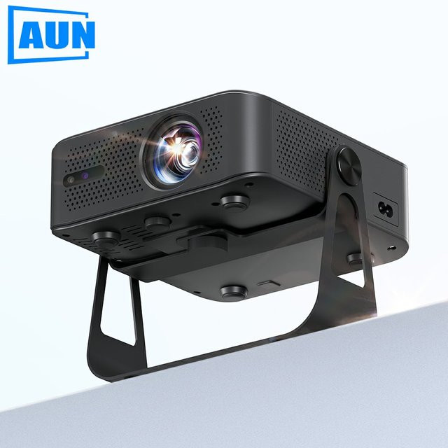 AUN A005 Laser Android Projektor in Schwarz mit 4K UHD Auflösung, LCD Kurzdistanz Smart TV mit Wi-Fi und Bluetooth - Bild 1
