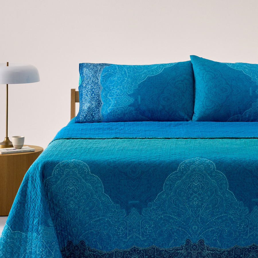 Bassetti Tagesdecke DOLCEACQUA aus Baumwolle, Blau, gesteppt und waschbar - Bild 1
