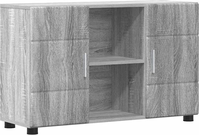 vidaXL Sideboard FLORIN mit Regal in Grau Sonoma, modern und matt, B/T/H: 88,5 x 30,5 x 55,5 cm - Bild 1