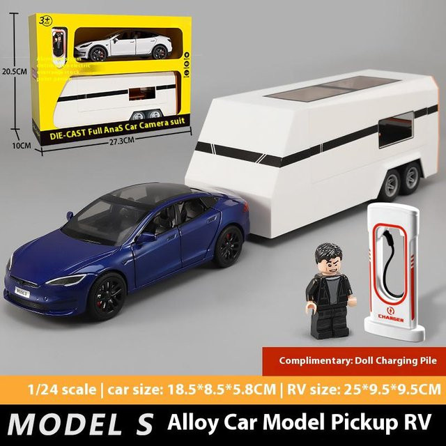 Linyi toy car Model Y Model X Model S Anhänger Wohnmobil, Spielzeugfahrzeug, Metall, 1:24, ab 14 Jahren - Bild 1