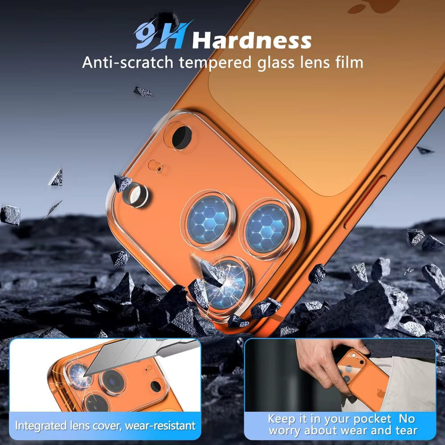 3-teiliger Kameraobjektivschutz aus gehärtetem Glas für iPhone 17 Pro Max, 17 Air, 17 Pro, 16 und 15, transparent, 9H-Härte und kratzfest - Bild 3
