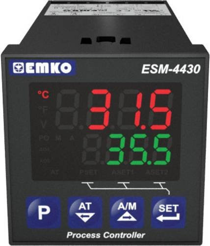 Emko ESM-4430.2.20.0.1/01.02/0.0.0.0 Universalregler Pt100 in Schwarz, 2-Punkt-Regler für Thermoelemente L, J, K, R, S, T, B, E, N, C, Messbereich -200 bis 1700°C - Bild 1