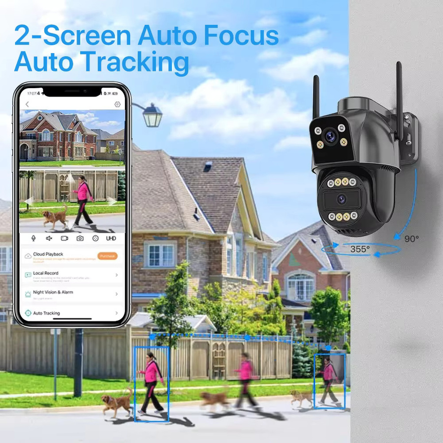 WONSDAR 4G SIM Karte IP Kamera Outdoor PTZ CCTV Video Überwachung mit Dual Objektiv und Dual Screen sowie Auto Tracking - Bild 2