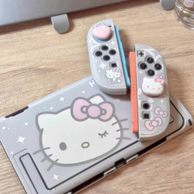 Geekshare Schutzhülle für Nintendo Switch 2 im Hello Kitty Design, halbtransparent und stoßfest, Farbe: transparent - Bild 1
