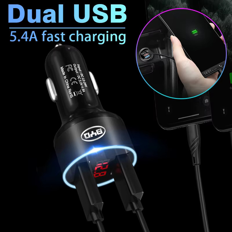 BYD Auto-Ladegerät mit 2 USB-Anschlüssen, Schnellladung und Digitalanzeige - Bild 5