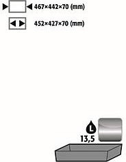 Bodenauffangwanne Stawa-R für asecos Sicherheitsschränke der UB90 Serie aus Edelstahl in Silber, B: 46,7 cm, T: 44,2 cm, H: 7,8 cm - Bild 1