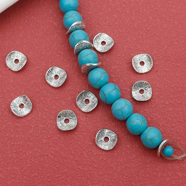 TOM YANG Spacer Perlen, 8 mm, Antik Silber, 50 Stück - Bild 1
