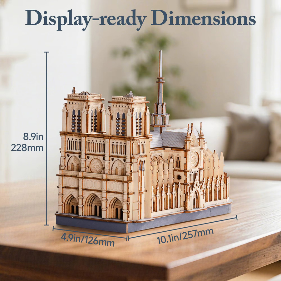 Robotime Pariser Kathedrale, 3D Holzpuzzle, Holzmodell-Bausatz, nicht für Kinder unter 3 Jahren - Bild 2