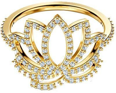 Swarovski Ring, Lotus Hohl Design, Gold, Kristall, Damen - Bild 1