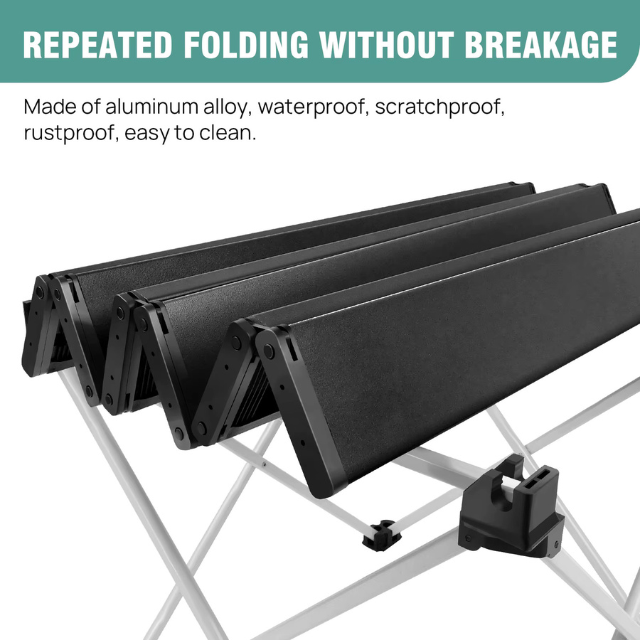 BRIEFNESS Tragbarer Klapptisch aus Aluminiumlegierung in Schwarz für Picknick, Camping, Garten und Terrasse - Bild 3