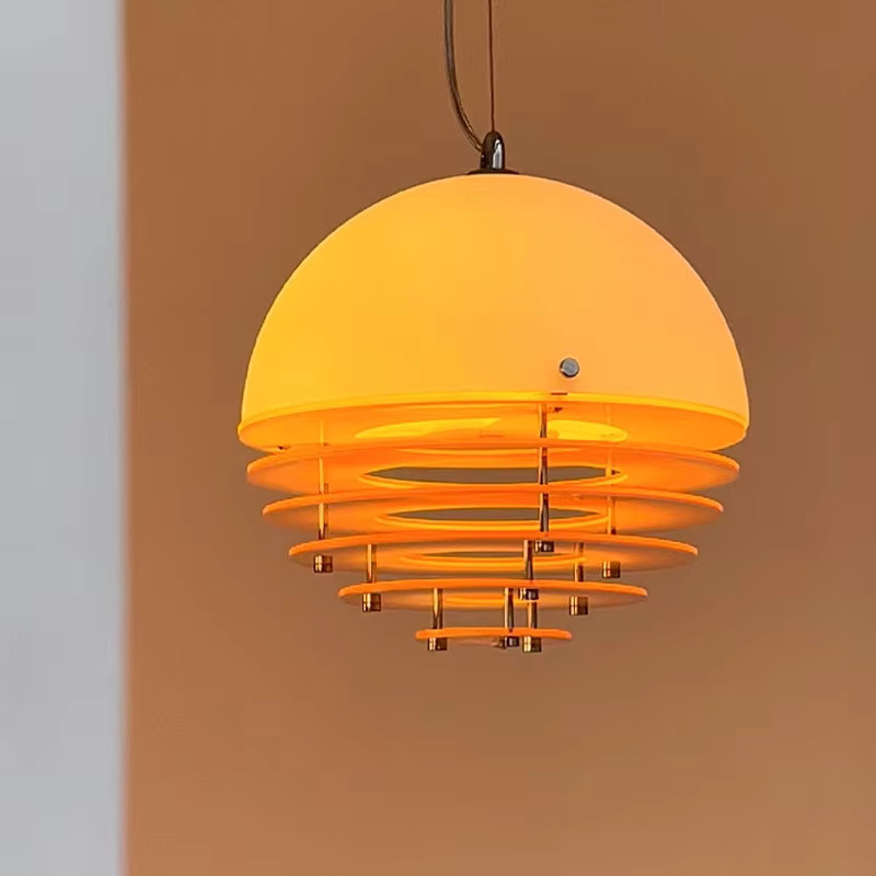 TAONUANSHU Bauhaus Deckenleuchte Orange Glas Pendelleuchte für Restaurant und Bar - Bild 3