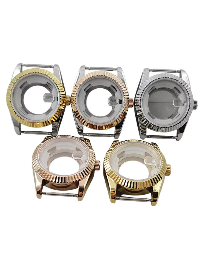 XINGHAN Uhrengehäuse, geriffelt, gebogen, 31 mm, Silber, Damen - Bild 2