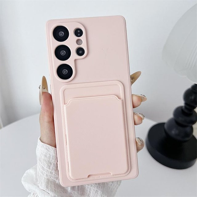 MUQGEW Luxus Kartenetui Geldbörsenhalter Handyhülle für Samsung Galaxy S25 S24 S23 S22 Ultra Plus FE A56 A72 in Rosa - Bild 1