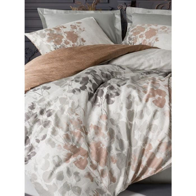 Bettwäsche-Set aus Mako-Satin aus 100% Baumwolle in Grau, bestehend aus 1 Bettbezug (Breite: 220 cm, Höhe: 240 cm) und 2 Kissenbezügen (Breite: 60 cm, Höhe: 80 cm) - Bild 2
