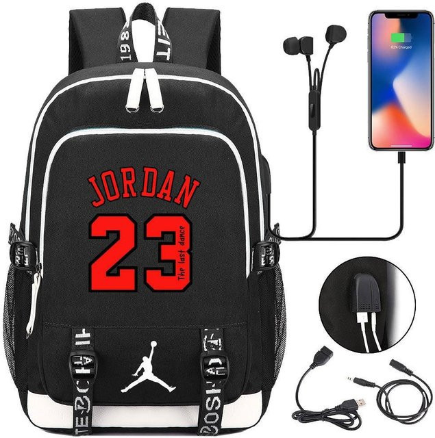 3-teiliges Schulrucksack-Set für Schüler in Schwarz aus Oxford-Stoff mit Schultasche, Schultergurt und Federmäppchen - Bild 1