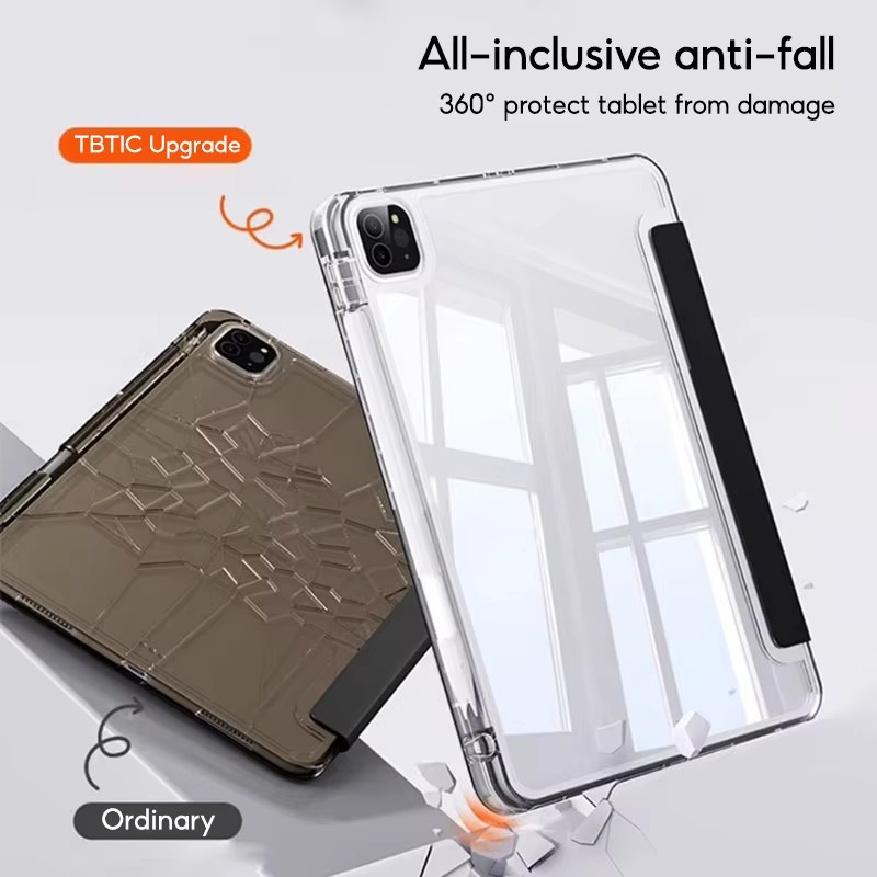 TBTIC Transparente Tablet-Hülle mit Stiftschlitz für iPad Mini 6, iPad Air 6, iPad Pro 11, iPad 10. Gen und weitere Modelle - Bild 3