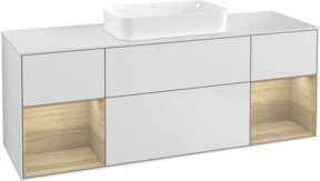 V&B Waschtischunterschrank Finion mit Wandbeleuchtung, Farbe: Weiß lackiert, Breite: 160 cm, Tiefe: 50,1 cm, Höhe: 50,1 cm - Bild 1