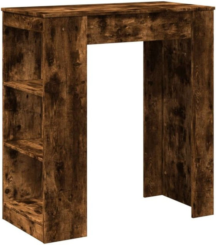 Bartisch mit Regal von Vidaxl in Räuchereiche, Braun, Holzwerkstoff, Industrial Style, B/T/H: 95 x 47 x 103,5 cm - Bild 1