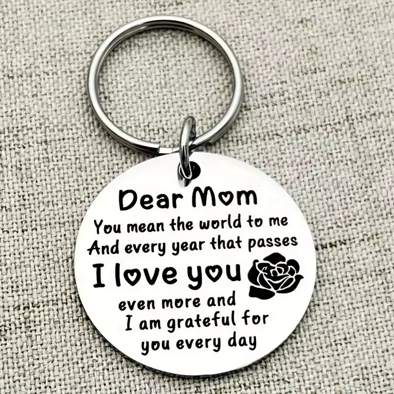 YiYuYiHua Schlüsselanhänger Edelstahl, Dear Mom I Love You - Bild 3
