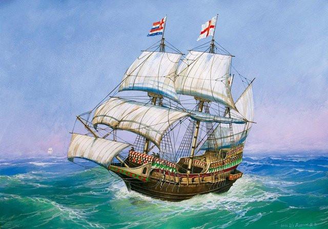 Zvezda Englische Galeone Golden Hind, Fahrzeug - Bild 1