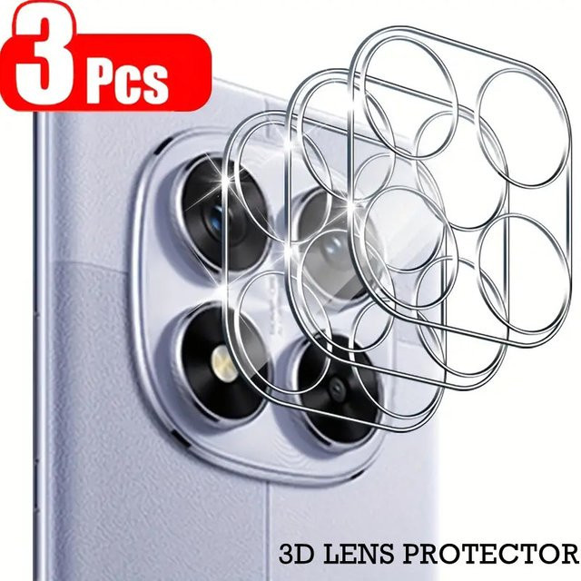 3er-Set Klare 3D-Linsenschutzfolie aus gehärtetem Glas für Xiaomi Redmi Note 14 13 Pro Plus + 4G 5G Kamera Vollschutz-Abdeckung - Bild 1