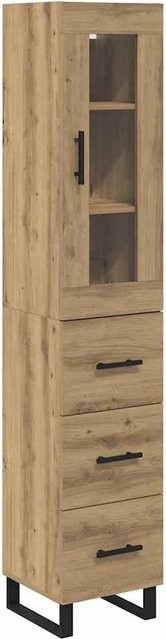 vidaXL Highboard Artisan-Eiche in Braun mit Türen und Schubladen, B/T/H: 69,5 x 34 x 180 cm - Bild 1