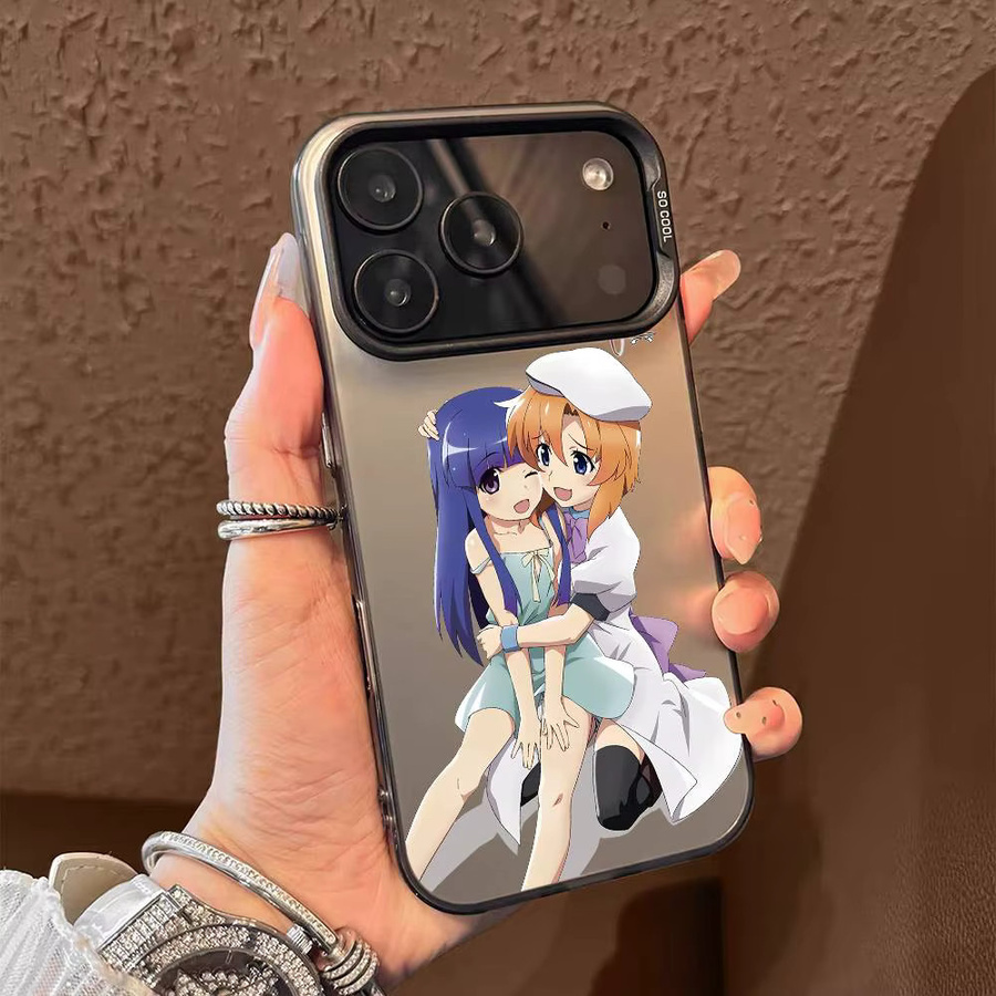 H-Higurashi Wenn sie weinen Handyhülle für iPhone 11 bis 17 Pro Max Multicolor Matte Laser Metallic Aurora Design - Bild 3
