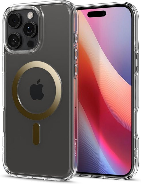 Spigen Ultra Hybrid MagSafe Schutzhülle für Apple iPhone 16 Pro Max in Gold und Transparent - Bild 1