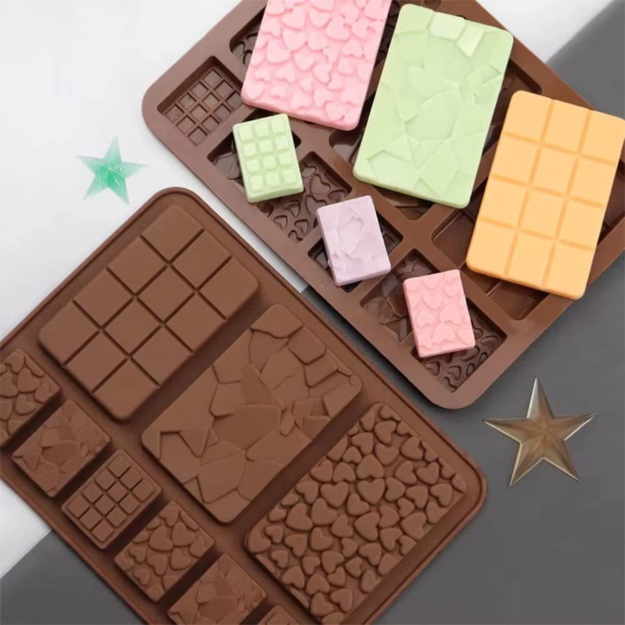 Silikonform für Schokoriegel in Braun, rechteckige Backform für Fondant, Gelee und Süßigkeiten - Bild 4
