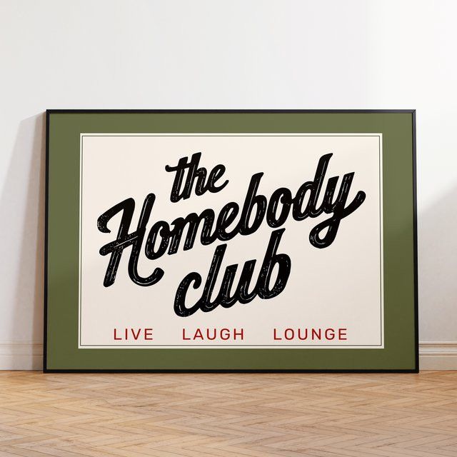 Leinwandgemälde The Homebody Club Wandkunst im Querformat für deine Wohnzimmer Dekoration - Bild 1
