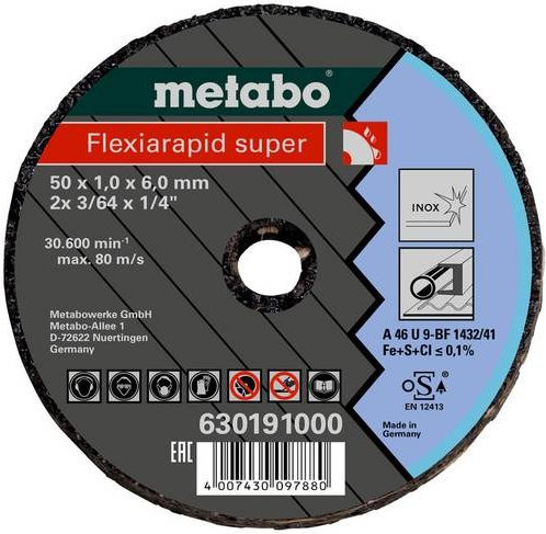 Metabo Trennscheibe gekröpft für Stahl, 76 mm, 25 Stück, Mehrfarbig - Bild 1