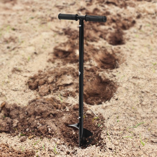 CNCEST Manueller Gartenlochbohrer als 6-Zoll-Erdbohrer und Spiralpflanzbohrer in Schwarz - Bild 1