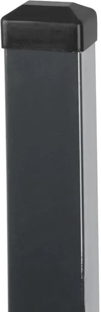 PROREGAL Maschendrahtzaun mit Zaunpfosten und Kappe, Quadrat Eurostandard, Farbe: Anthrazit, Material: Stahl mit PVC-Beschichtung, Höhe: 200 cm, Breite: 60 cm, Maschenweite: 40 mm, Drahtstärke: 1,25 mm - Bild 1